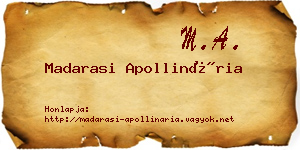 Madarasi Apollinária névjegykártya